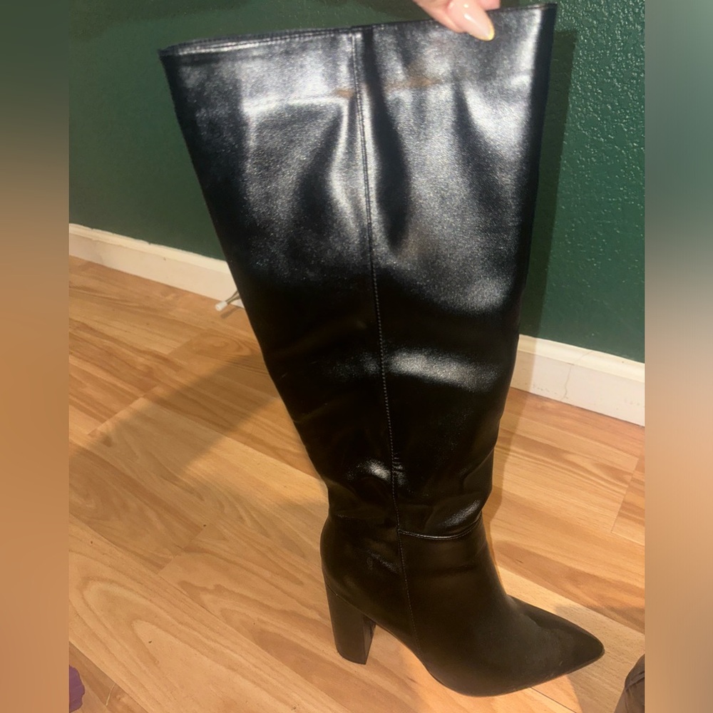 Black Knee High Boots Wide Calf
